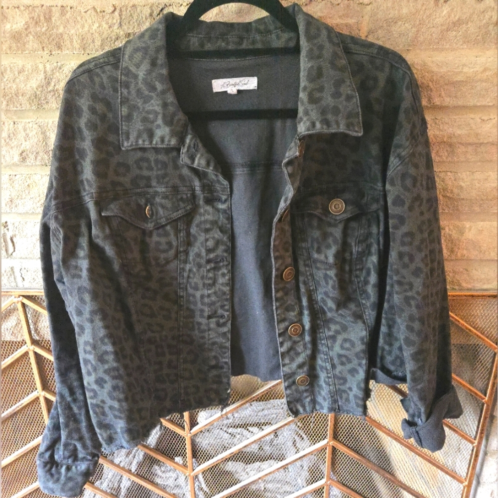 Cheetah Jean Jacket